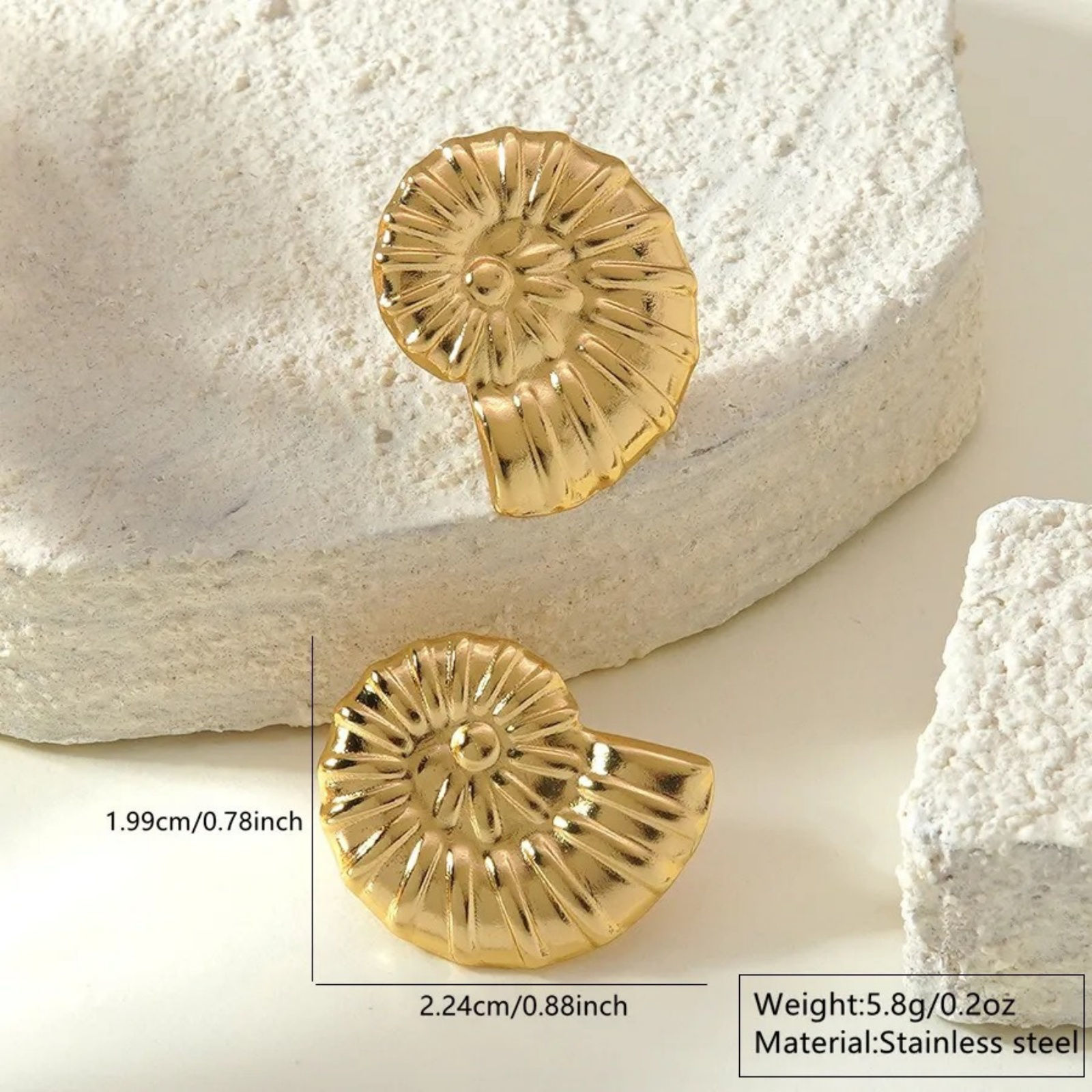 Picture of Wholesale Ocean Jewelry Simple & Casual Earrings, 18K Gold Plated 304 Stainless Steel, Women's Gift Jewelry Supply