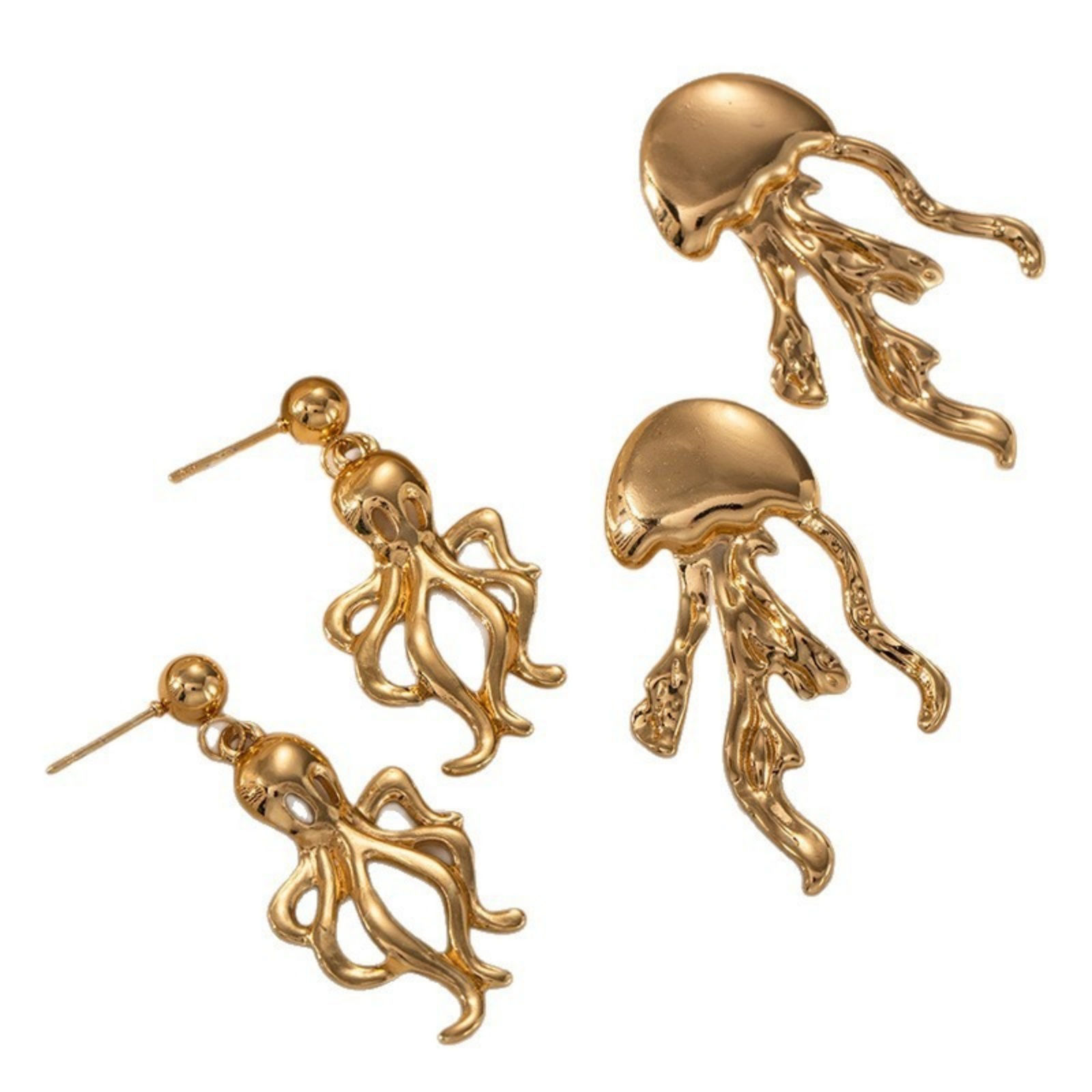 Picture of Wholesale Ocean Jewelry Stylish Ear Post Stud Earrings, 18K Gold Plated 201 Stainless Steel, Women's Eco-friendly Gift Jewelry Supply