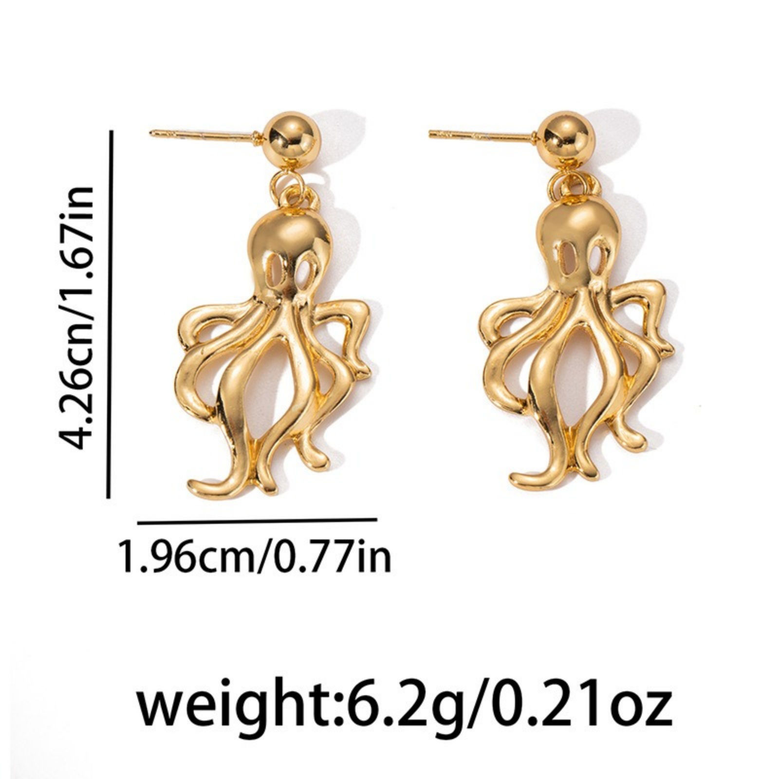 Picture of Wholesale Ocean Jewelry Stylish Ear Post Stud Earrings, 18K Gold Plated 201 Stainless Steel, Women's Eco-friendly Gift Jewelry Supply