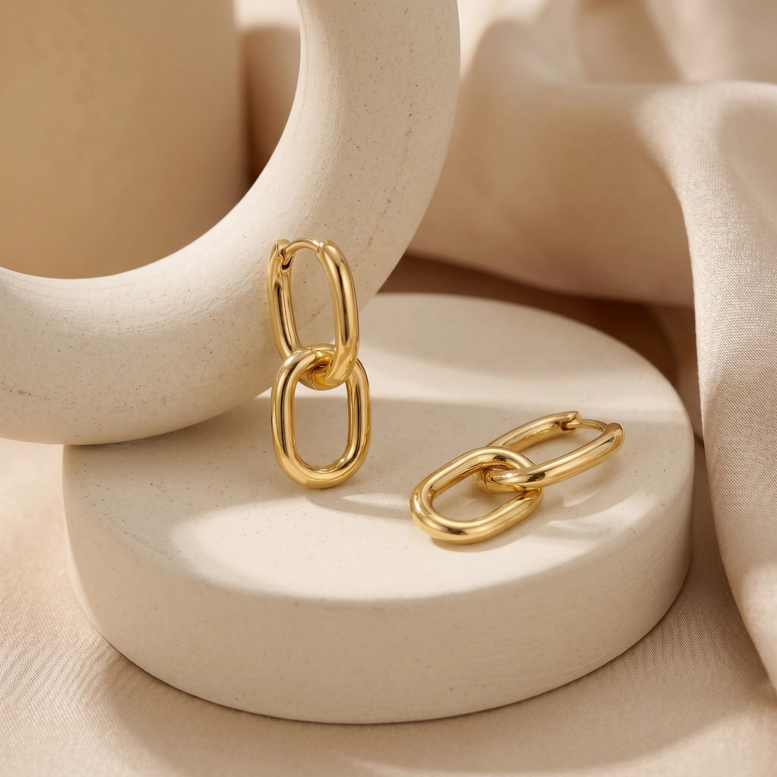 Picture of Wholesale Simple Stylish Huggie Hoop Earrings, 18K Real Gold Plated Brass, Women's Eco-friendly Gift Jewelry Supply, Post/ Wire Size: 0.8mm(20 gauge)
