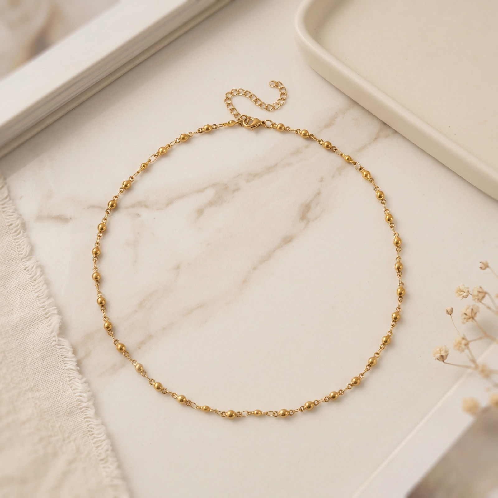 Picture of Wholesale Geometric Handmade Link Chain Necklace, 18K Real Gold Plated 304 Stainless Steel, Women's Eco-friendly PVD Waterproof Anti-Tarnish Hypoallergenic Exquisite Stylish Gift Jewelry For Retailer, 40cm(15.7") + 5cm(2") long