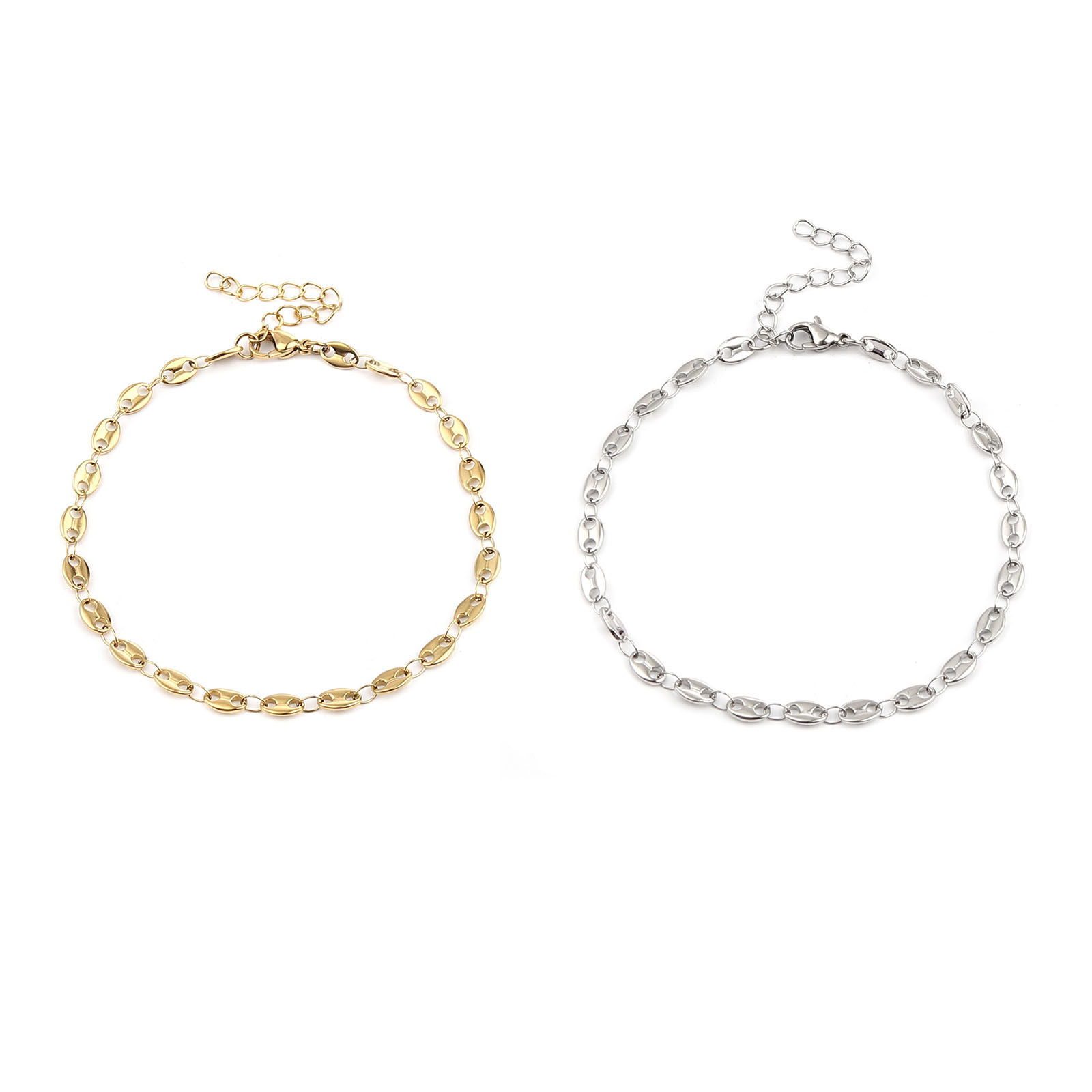 Picture of 1 Piece Vacuum Plating Stainless Steel Bracelets Multicolor Coffee Bean