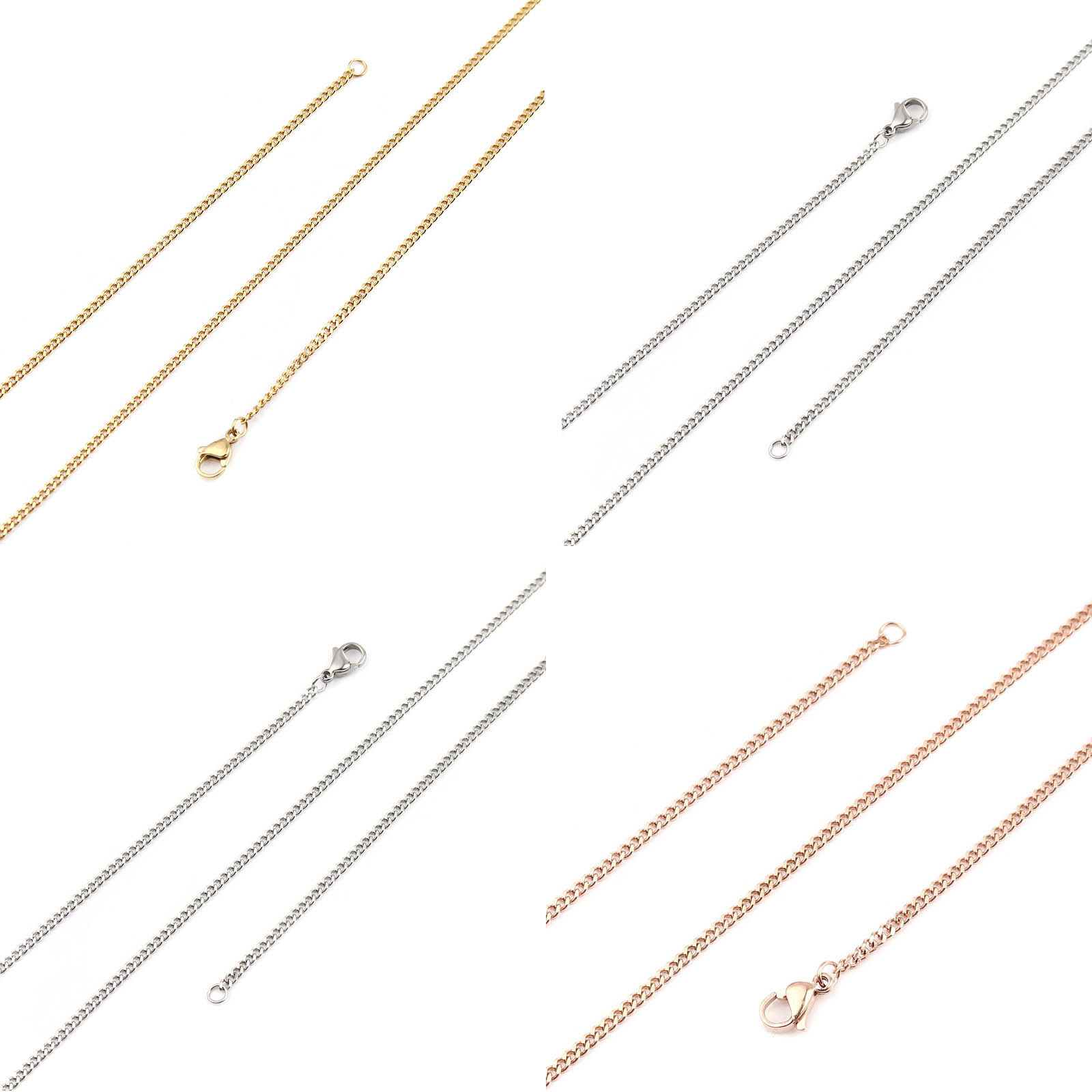 Picture of Stainless Steel Curb Link Chain Necklace Multicolor