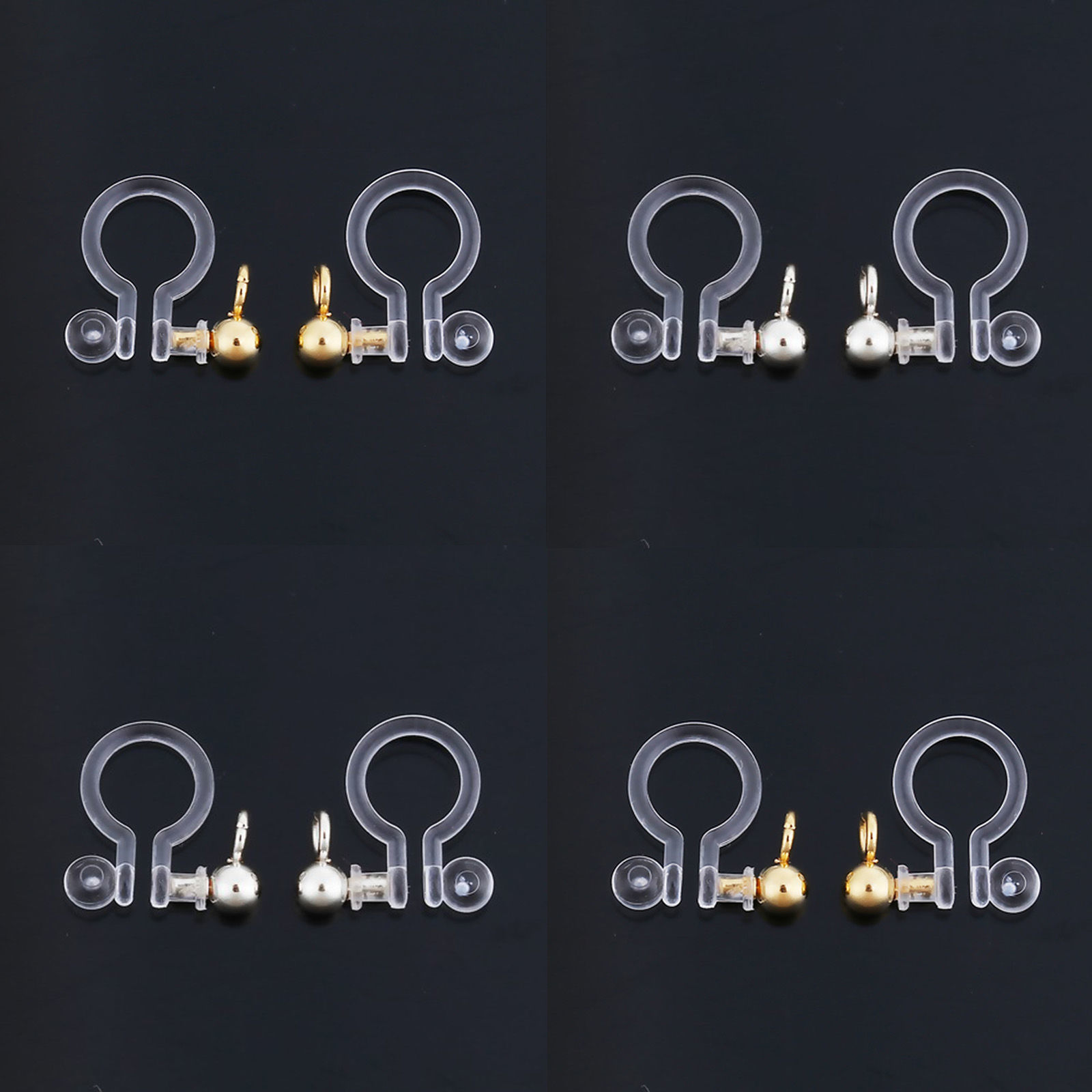 Bild von Harz & Edelstahl Kein Ohrloch Ohrklemme Rund Silberfarbe M/Öse 11mm x 11mm, 10 Stück