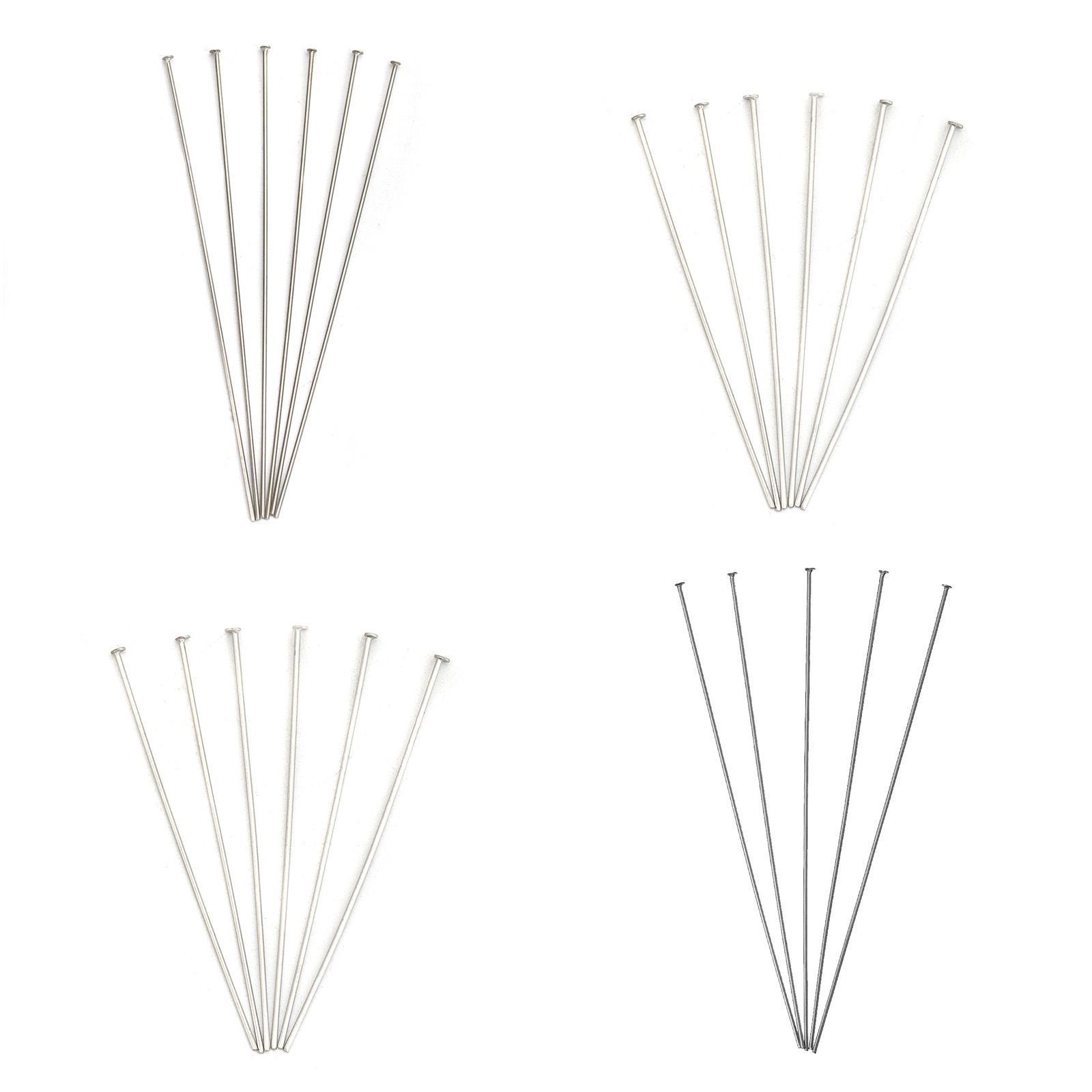 Изображение 304 Stainless Steel Head Pins Silver Tone 5cm(2") long, 0.7mm (21 gauge), 100 PCs
