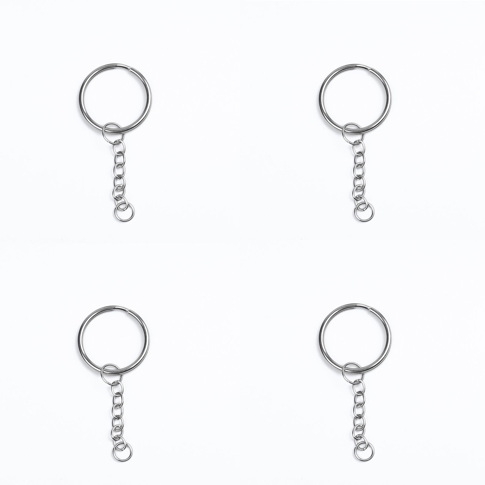 Image de Porte-Clés en Acier Inoxydable Annulaire Argent Mat 53mm x 25mm, 1 Pièce