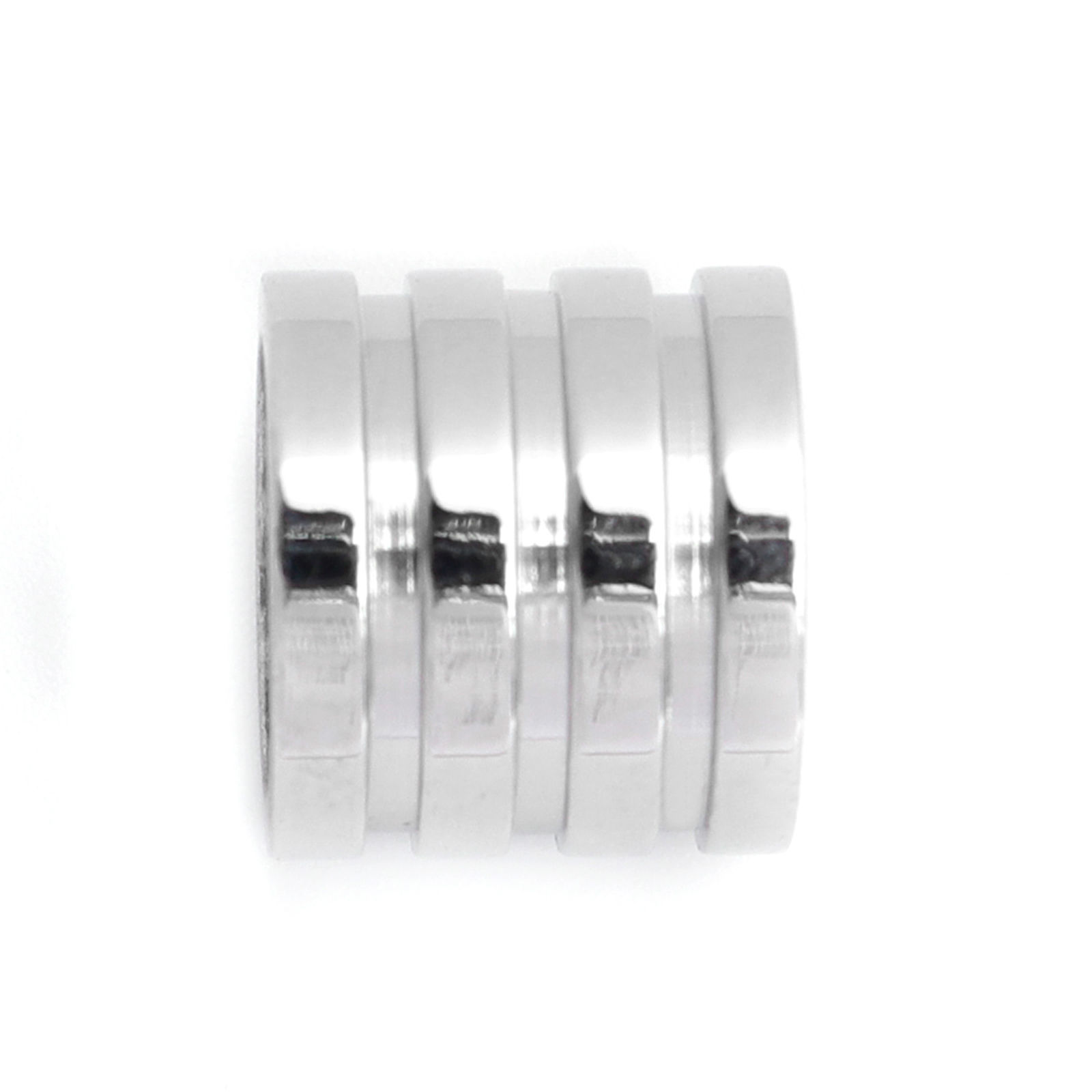 Imagen de 304 Acero Inoxidable Fundición Cuentas Cilíndrico Tono de Plata Raya 13mm x 9mm, Agujero: Aprox 8.1mm, 1 Unidad