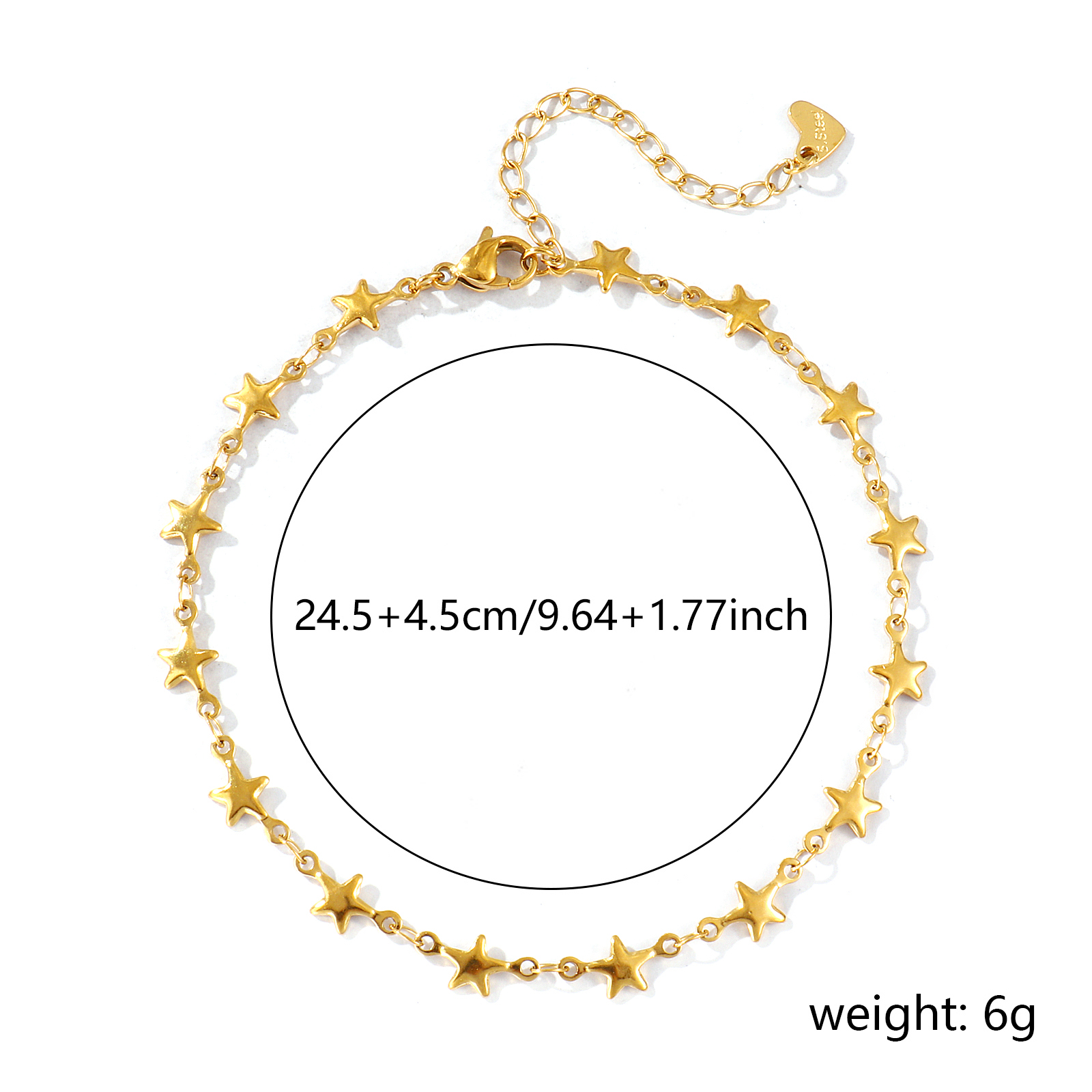 Picture of Wholesale 304 Stainless Steel Anklet, Gold Plated Vacuum Plating, Women's Stylish Ins Style Gift Jewelry Supply