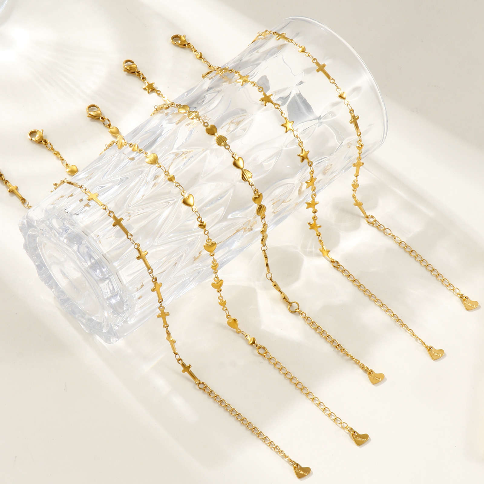 Picture of Wholesale 304 Stainless Steel Anklet, Gold Plated Vacuum Plating, Women's Stylish Ins Style Gift Jewelry Supply