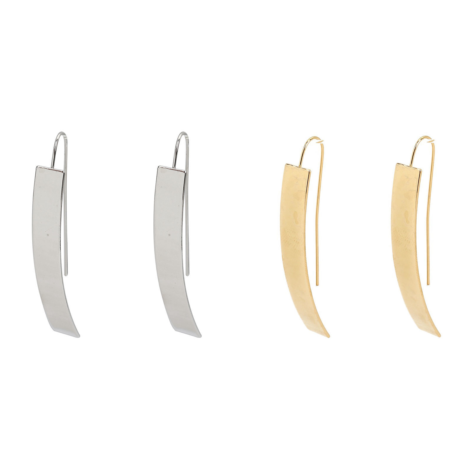 Image de Boucles d'Oreilles en 304 Acier Inoxydable Doré Arc 5.1cm x 0.7cm, Epaisseur de Fil: (21 gauge), 1 Paire