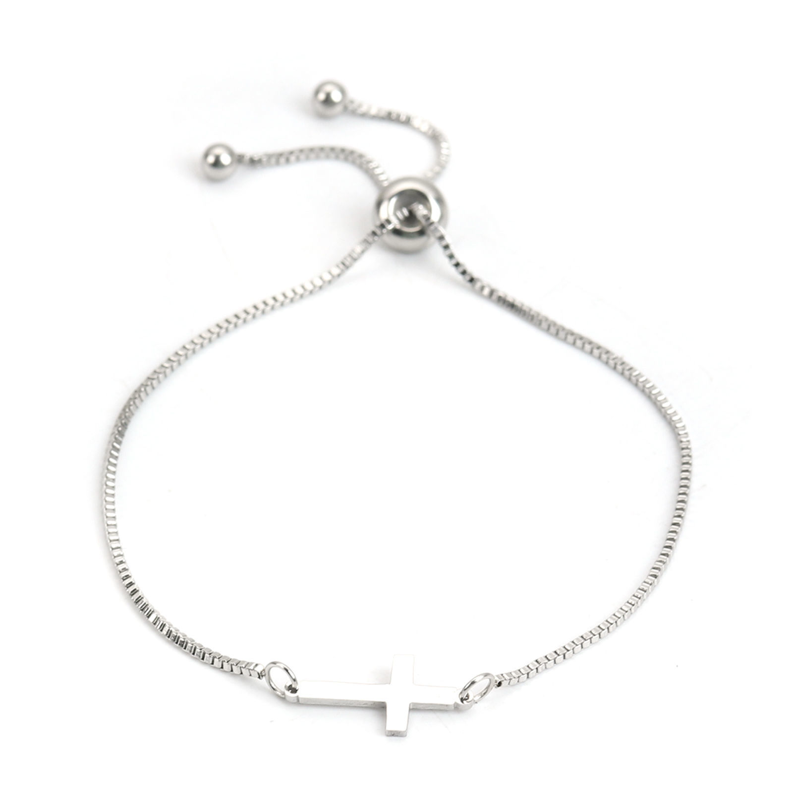 Immagine di 304 Acciaio Inossidabile Slider Regolabile Bolo Bracciale / Presentazione Tono Argento Simbolo di Infinito 26.1cm Lunghezza, 1 Pz