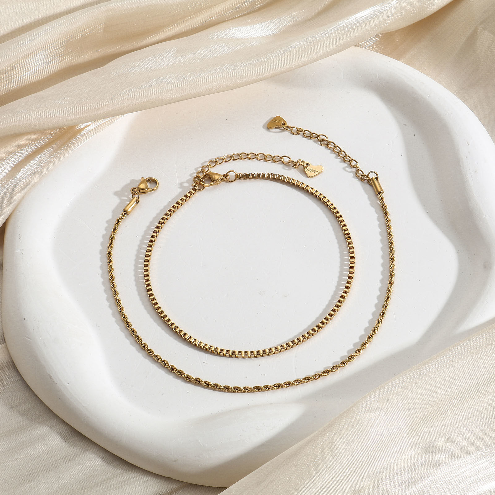 1 本 真空メッキ 304ステンレス鋼 アンクレット の画像