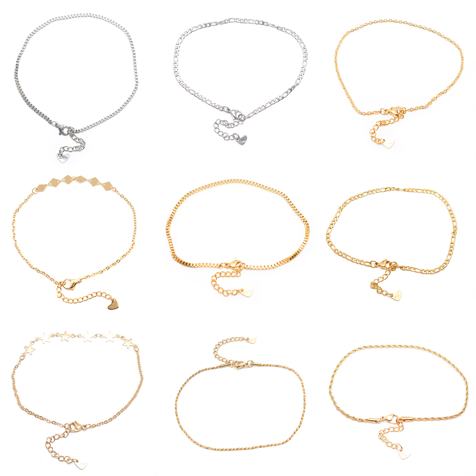 1 本 真空メッキ 304ステンレス鋼 アンクレット の画像