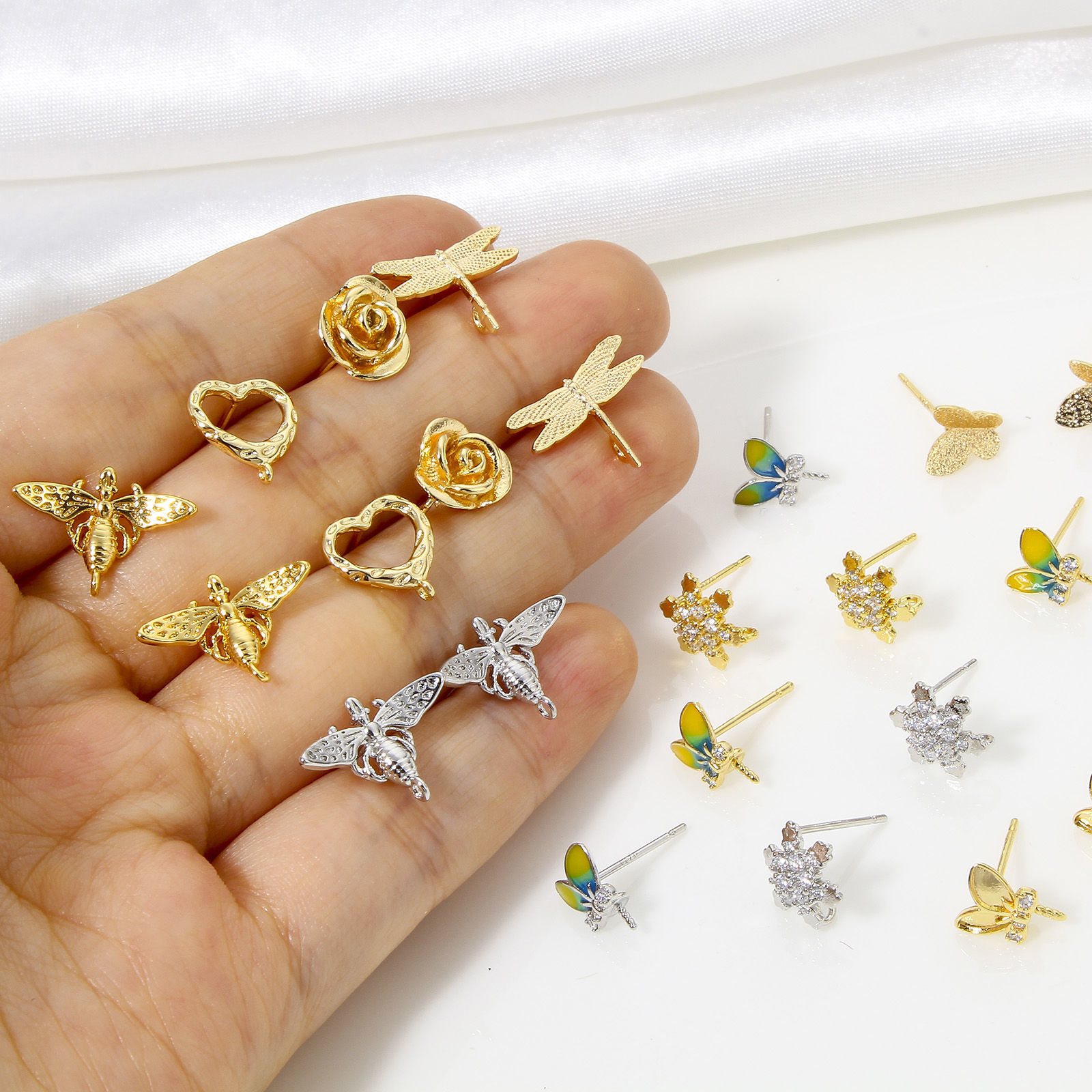 2 個 低アレルギー性 真鍮 可愛い かわいい キュート ピアスパーツイヤリングアクセサリー 多色 うさぎの耳 の画像