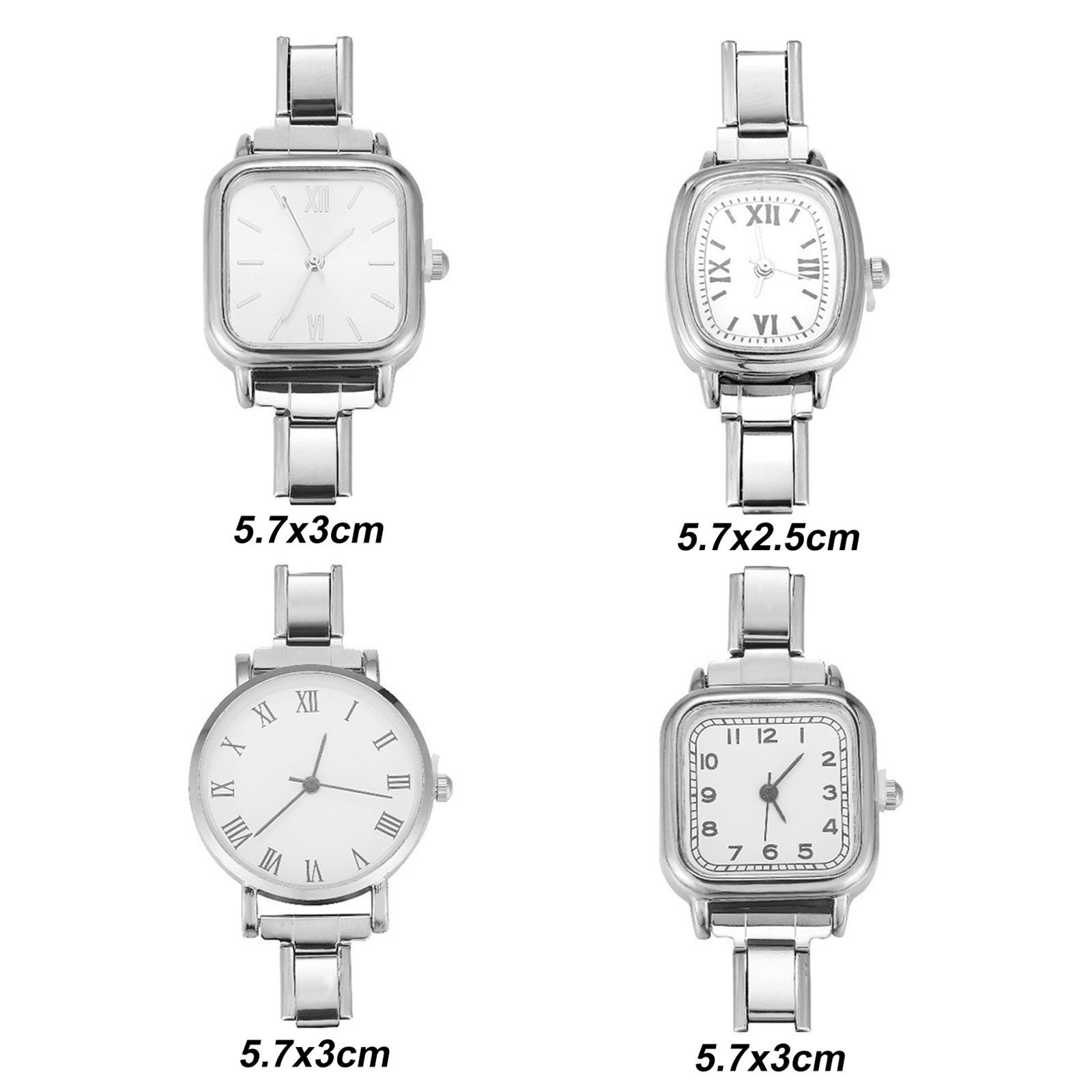 Picture of 304 Stainless Steel Stylish & Casual Italian Charm Links Watch Face For DIY Jewelry Making White