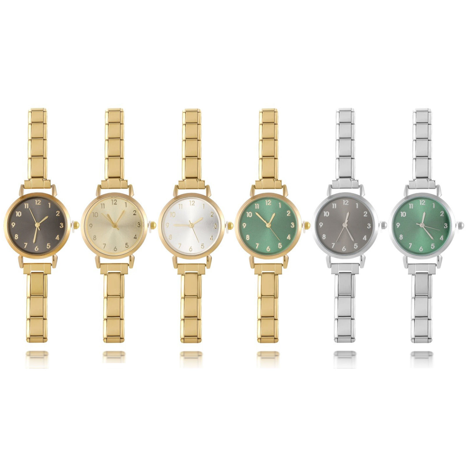 Изображение 1 ШТ 304 Нержавеющая Сталь Итальянская модульная наручные часы с чармом, Стильный & Стильный и повседневный Круглые унисекс подарок 18.5см Длина