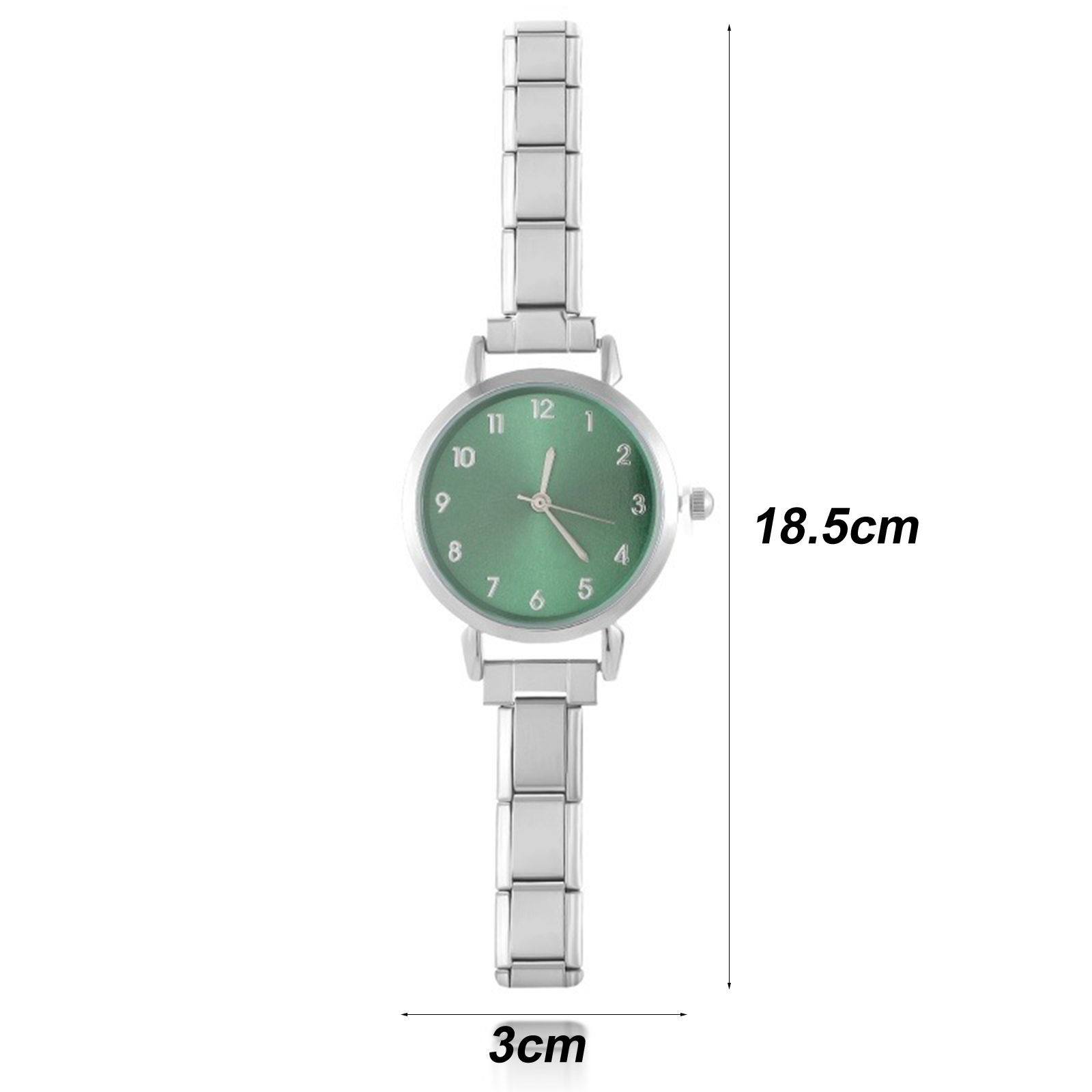 Изображение 1 ШТ 304 Нержавеющая Сталь Итальянская модульная наручные часы с чармом, Стильный & Стильный и повседневный Круглые унисекс подарок 18.5см Длина