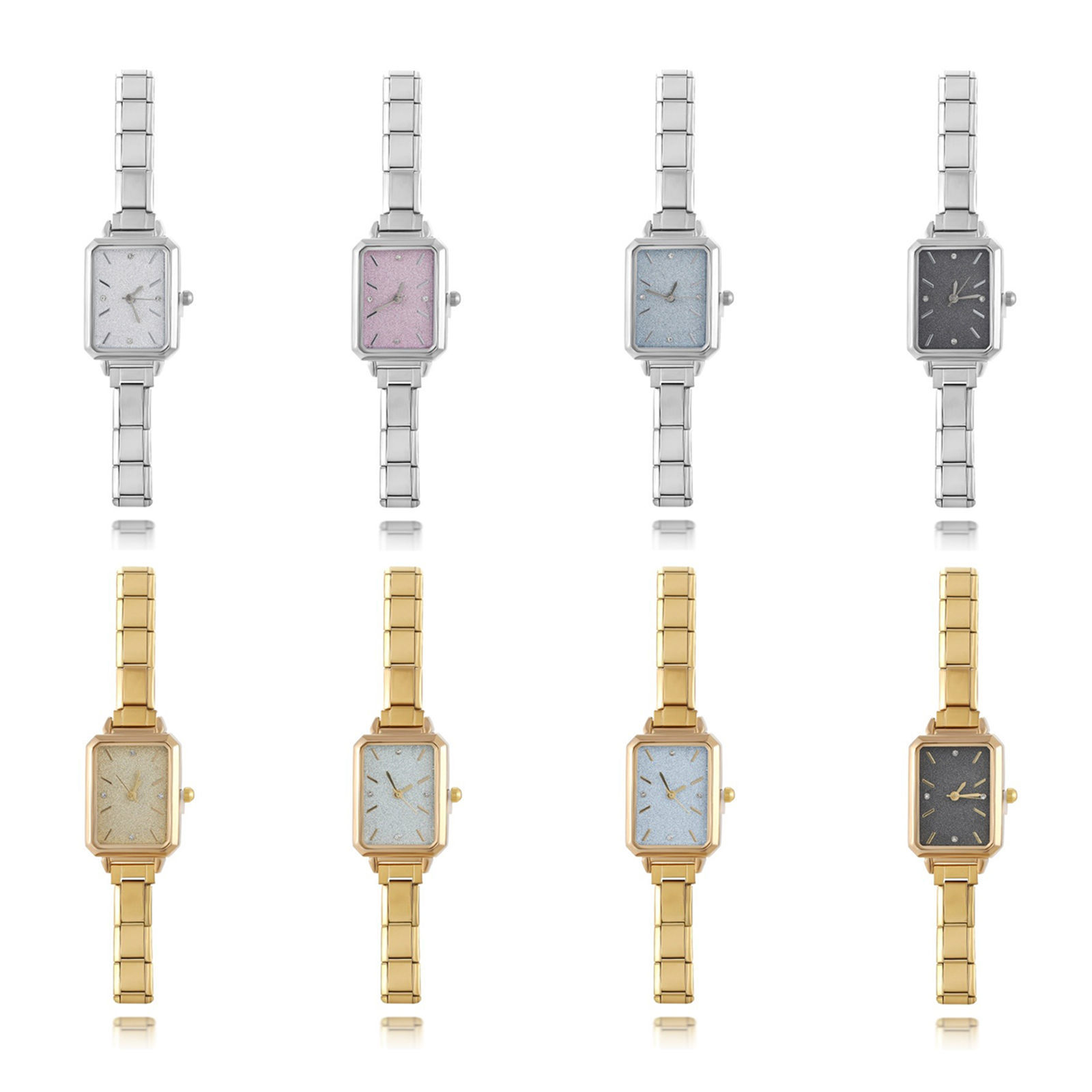 Изображение 1 ШТ 304 Нержавеющая Сталь Итальянская модульная наручные часы с чармом, Стильный & Стильный и повседневный Восьмиугольник унисекс подарок 18.5см Длина