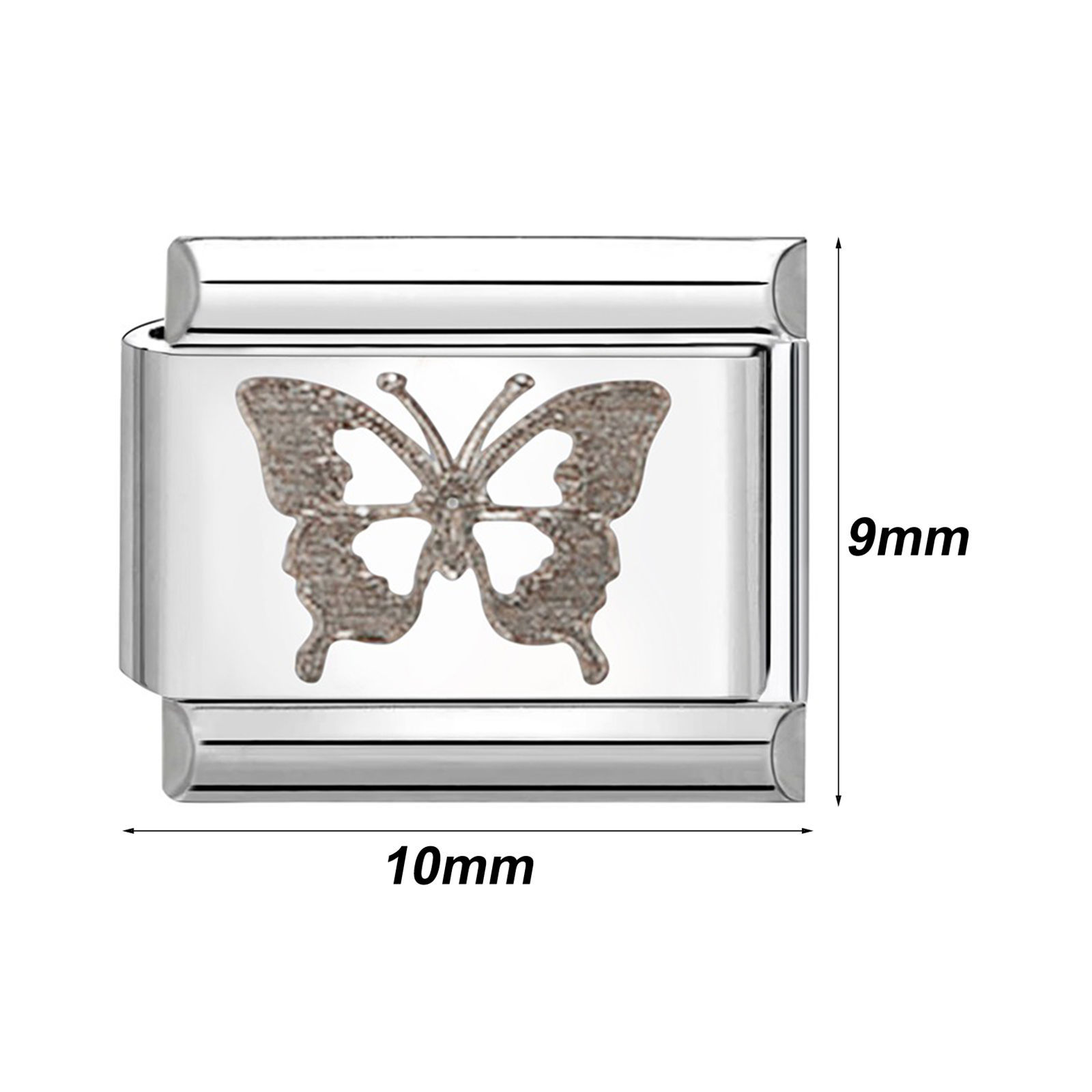 Picture of 304 Stainless Steel Italian Charm Links For DIY Bracelet Jewelry Making Multicolor Rectangle 10mm x 9mm