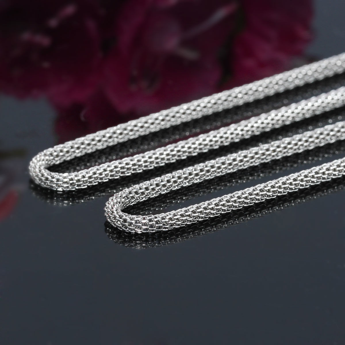 Picture of 304 Stainless Steel Lantern Chain Jewelry Necklace Silver Tone 45.8cm(18") long, Chain Size: 2.4mm(1/8"), 1 Piece