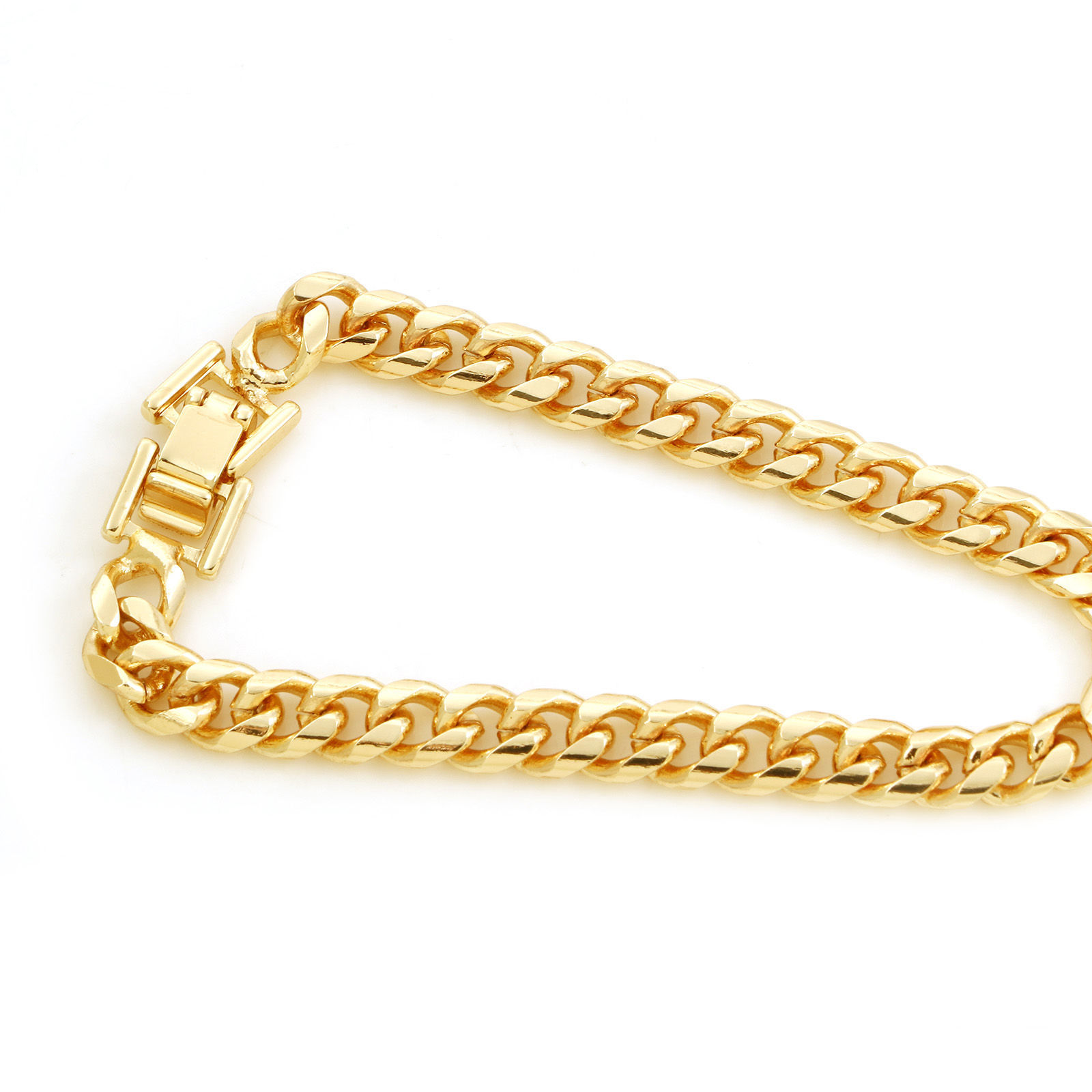 Picture of Brass Simple Chain Bracelets Real Gold Plated 17.5cm(6 7/8") long,