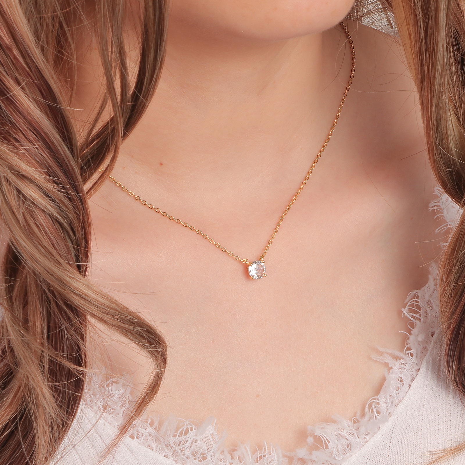 Picture of 1 Piece Eco-friendly Stylish Exquisite 18K Gold Plated Brass Link Cable Chain Round Pendant Necklace For Women 40cm(15 6/8") long