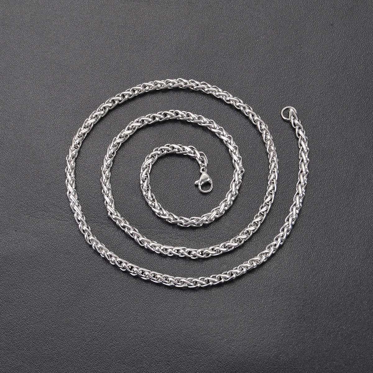 Bild von 316L Edelstahl Fuchsschwanzkette Kette Halskette Silberfarbe 50cm lang, Kettengröße: 4mm, 1 Strang