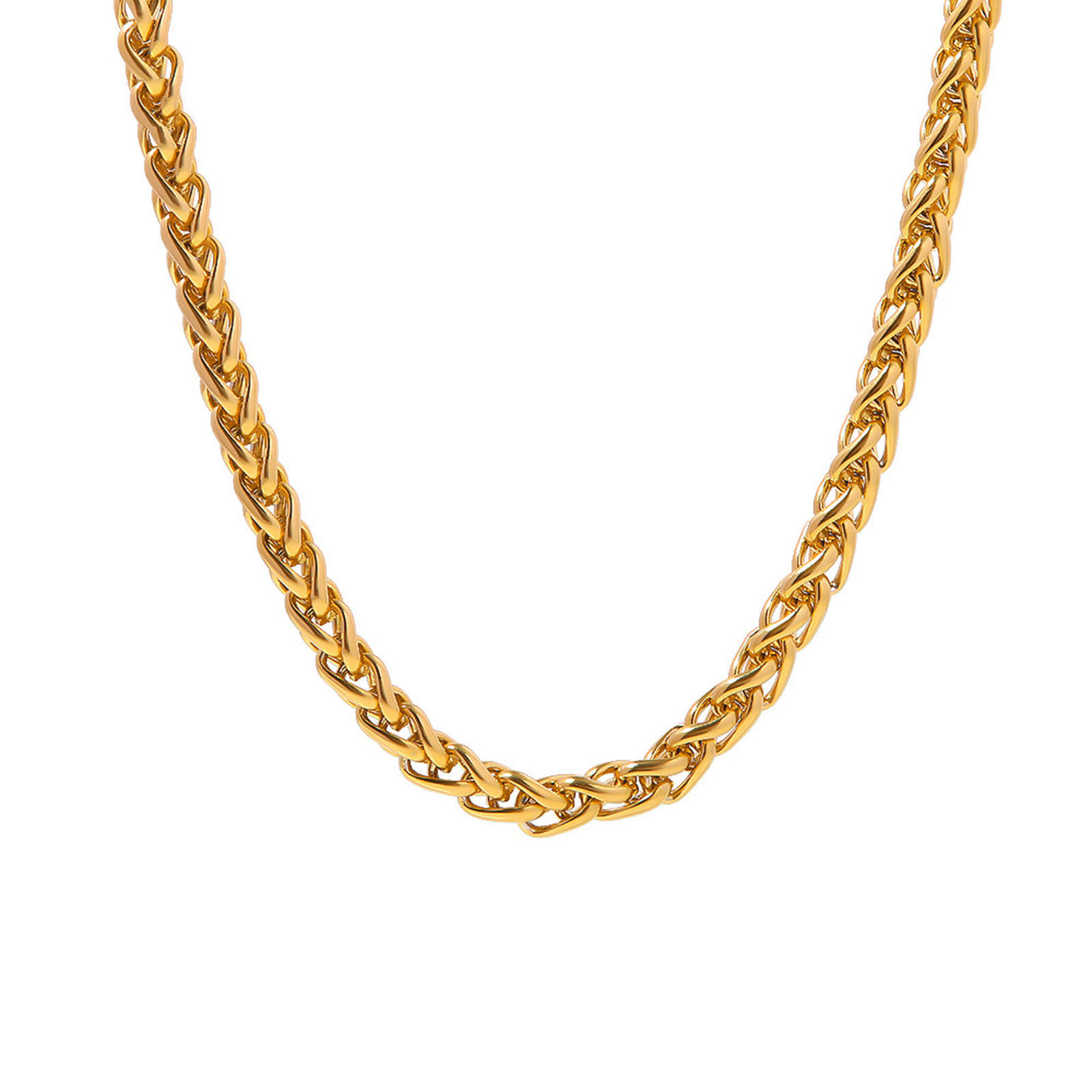 Picture of 1 Piece Vacuum Plating Simple & Casual Stylish 18K Real Gold Plated 304 Stainless Steel Curb Chain Necklace Unisex 40cm(15 6/8") long