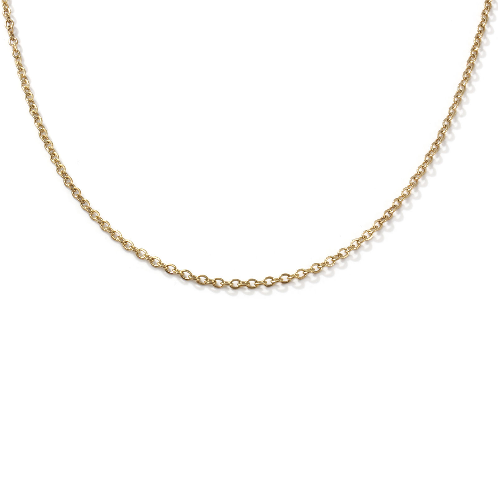 Picture of 1 Piece Eco-friendly PVD Vacuum Plating Minimalist 18K Real Gold Plated 304 Stainless Steel Link Cable Chain Necklace Unisex 45cm(17.7") + 5cm(2") long, Chain Size: 2.5mm