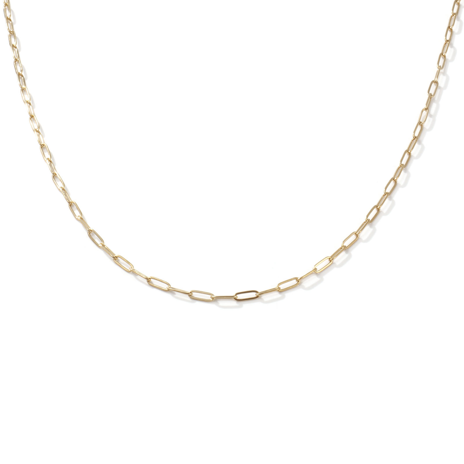 Picture of 1 Piece Eco-friendly PVD Vacuum Plating Minimalist 18K Real Gold Plated 304 Stainless Steel Paperclip Link Chain Necklace Unisex 42cm(16.5") + 5cm(2") long, Chain Size: 3mm