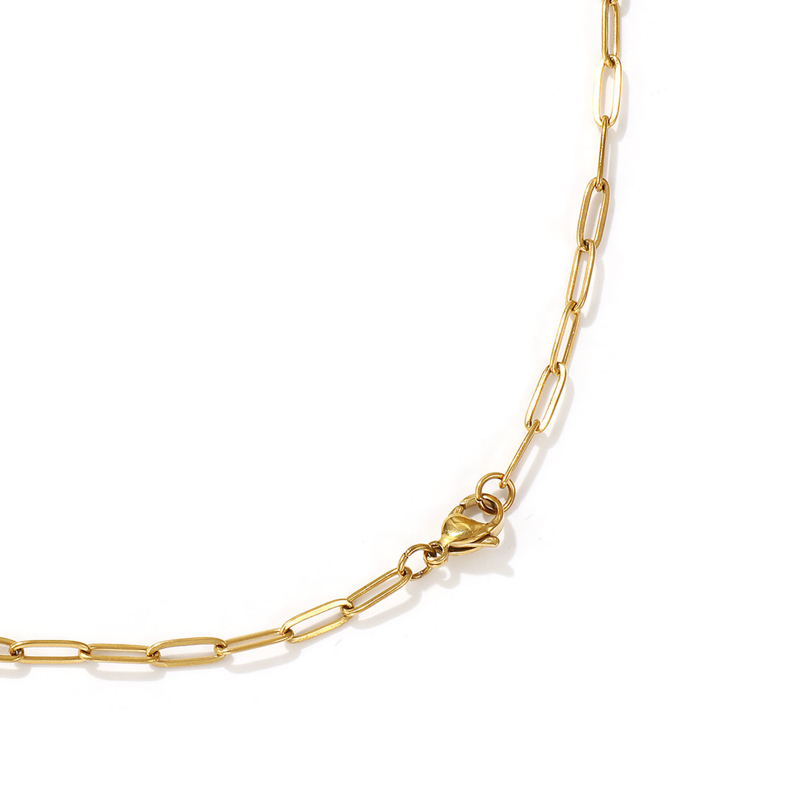 Изображение 18K позолоченный Цепочка зажимов Ожерелье с подвеской, 304 Нержавеющая Сталь И Полива 60см, Для женщин, Трехмерный, Изысканный подарок, Экологичное вакуумное PVD-покрытие, 1 ШТ