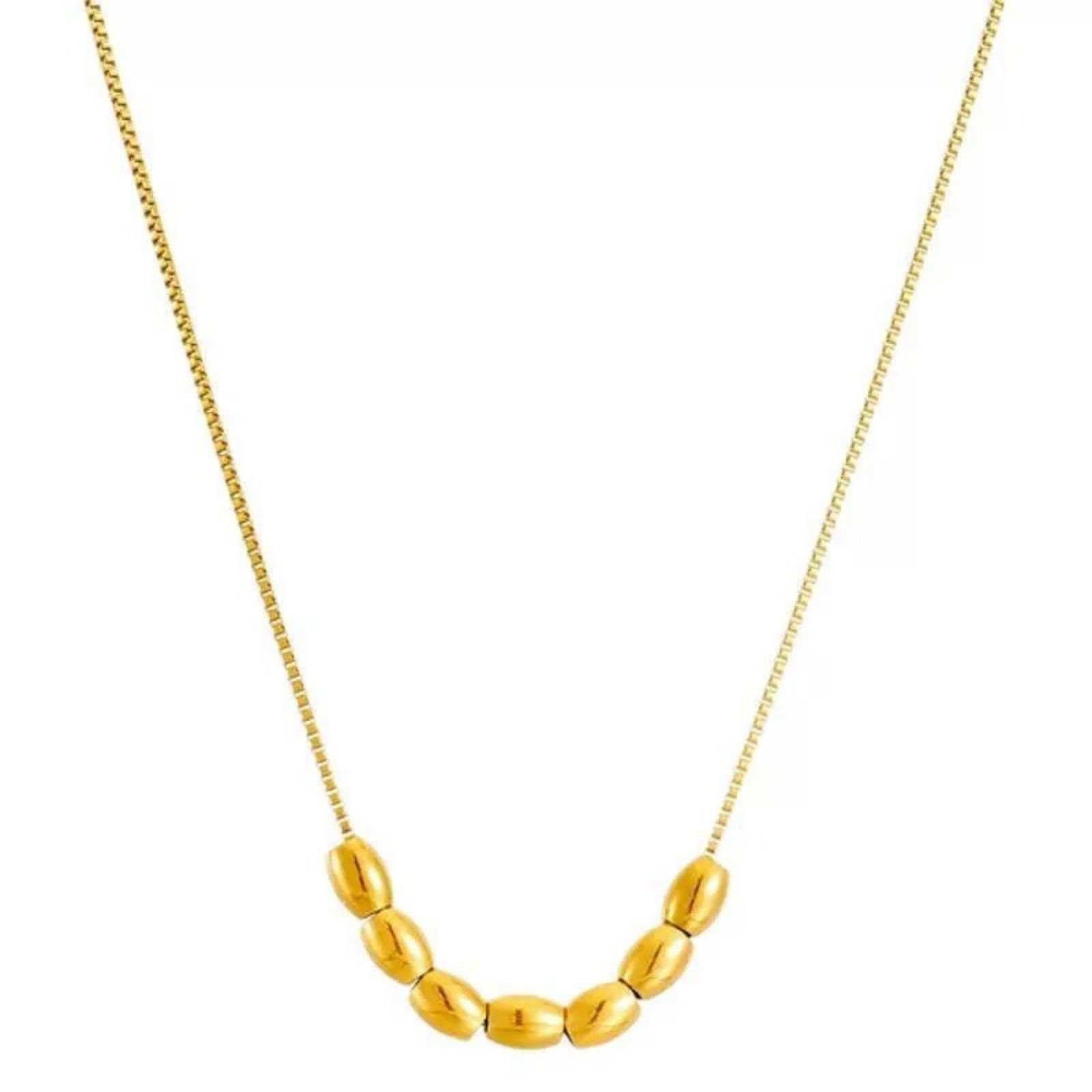 Picture of Wholesale Pendant Charm Necklace, 18K Gold Plated 304 Stainless Steel Box Chain, Women's Eco-friendly PVD Vacuum Plating Stylish Simple & Casual Gift Jewelry For Retailer, 40cm(15.7") + 5cm(2") long, 1 Piece