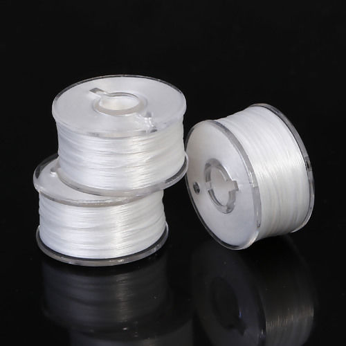 Picture of Nylon Jewelry Thread Cord White 0.2mm, 1 Roll (Approx 50 Yards/Roll)