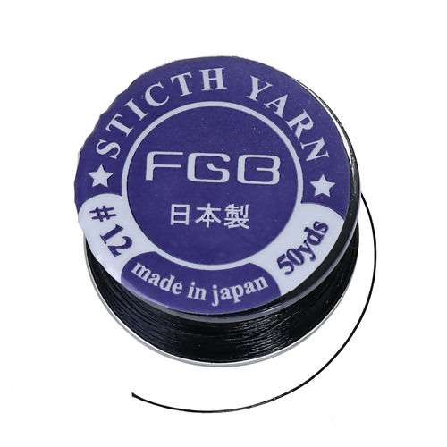 Picture of Nylon Jewelry Thread Cord Black 0.2mm, 1 Roll (Approx 50 Yards/Roll)