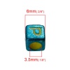 Image de Perles en Acrylique Carré Lettre Couleur au Hasard Email 6mm x 6mm, Taille de Trou: 3.5mm, 500 Pcs