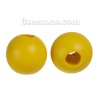 Bild von Hinoki Holz Zwischenperlen Spacer Perlen Rund Gelb ca. 25mm D., Loch:ca. 10mm - 9mm, 20 Stücke