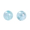 Picture of Acrylic Bubblegum Beads Ball Light Blue AB Color Crackle About 8mm( 3/8") Dia, Hole: Approx 2mm( 1/8"), 200 PCs