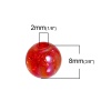 アクリル スペーサー ビーズ ボール 赤 ABカラー クラックル 約 8mm直径、 穴：約 2mm、 200 個 の画像