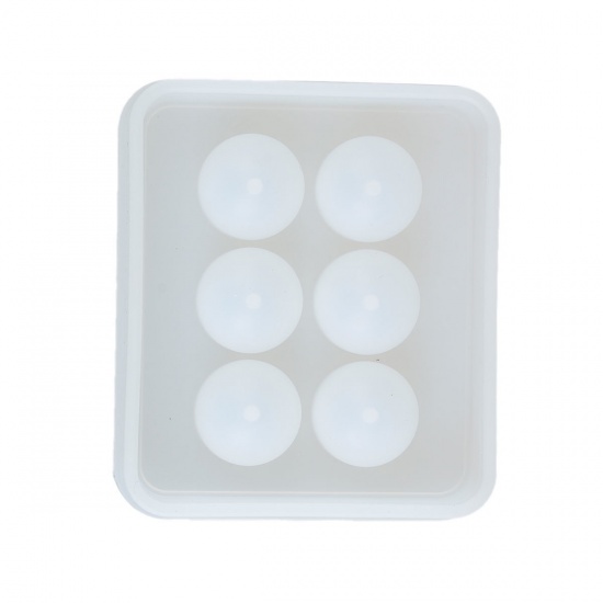 Picture of Silicone Resin Mold Rectangle White 8cm x7cm(3 1/8" x2 6/8"), 1 Piece