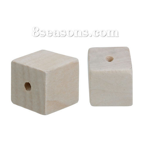 Picture of Natural Wood Spacer Beads Cube 20mm x 20mm, Hole: Approx 4.1mm, 30 PCs
