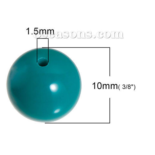 Picture of Acrylic Bubblegum Beads Round At Random About 10mm Dia, Hole: Approx 1.5mm, 100 PCs