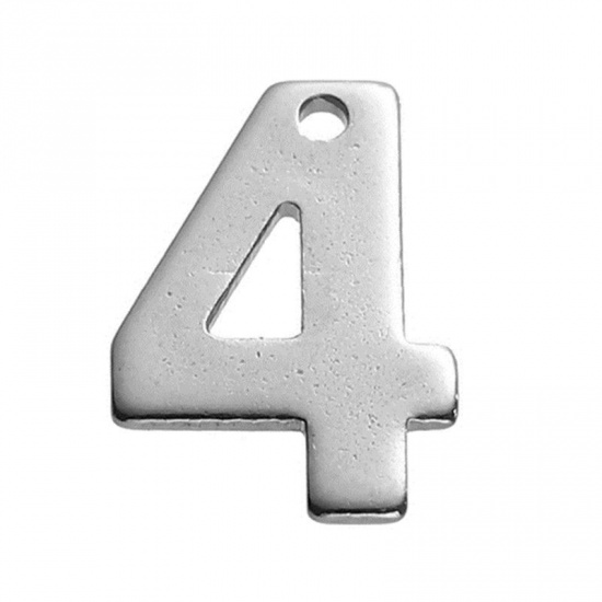 Immagine di 304 Acciaio Inossidabile Charms Tono Argento Numero " 8 " 11mm x 8mm , 30 Pz
