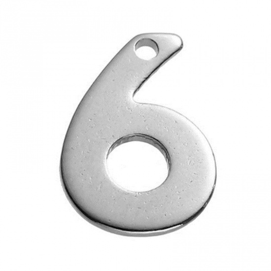 Immagine di 304 Acciaio Inossidabile Charms Tono Argento Numero " 8 " 11mm x 8mm , 30 Pz