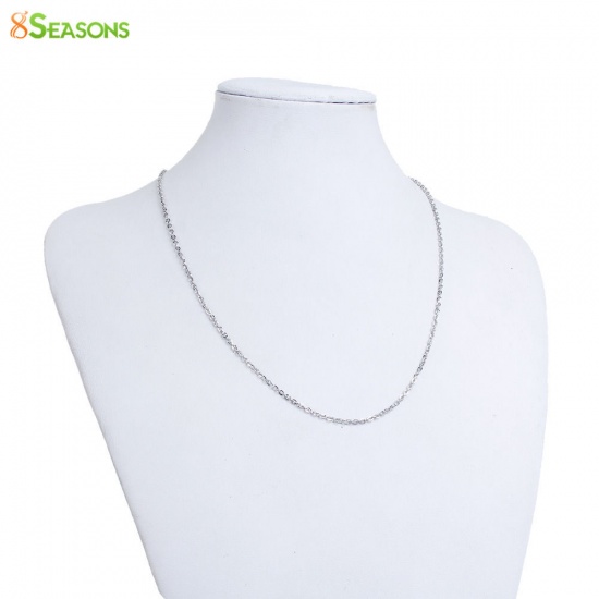 Immagine di 304 Acciaio Inossidabile Cavo Catena Collana Ovale Tono Argento lunghezza: 50cm , Dimensione della Catena: 2mm x 2mm 1 Pz