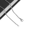 Picture of 304 Stainless Steel Link Cable Chain Necklace Oval Silver Tone 50cm(19 5/8") long, Chain Size: 2x2mm(1/8"x1/8"), 1 Piece