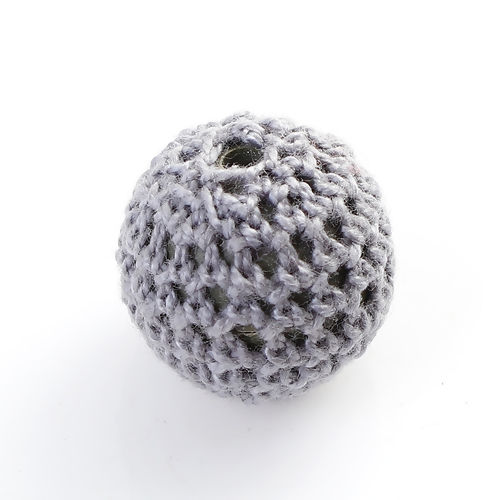 Image de Perles Crochet en Acrylique Rond Gris 21mm Dia, Taille de Trou 3mm, 2 Pcs