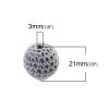 Picture of Acrylic Crochet Beads Round Gray About 21mm Dia., Hole: Approx 3mm, 2 PCs
