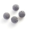Image de Perles Crochet en Acrylique Rond Gris 21mm Dia, Taille de Trou 3mm, 2 Pcs