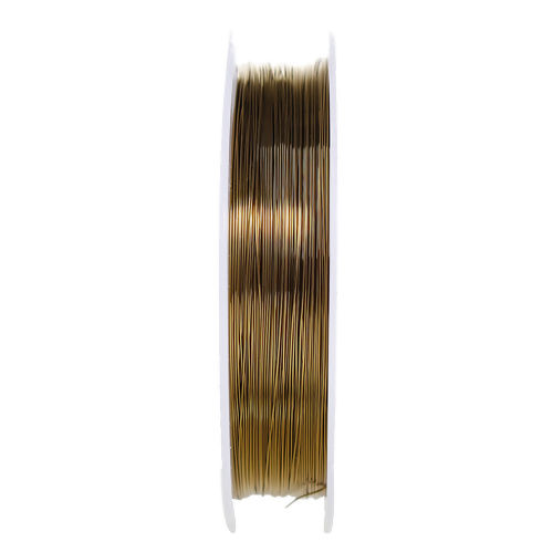 Bild von Kupfer Schnur für Perl-Arbeit Rund Bronzefarbe 0.3mm (28 gauge) 1 Rolle (ca 20 Meter/Rolle)