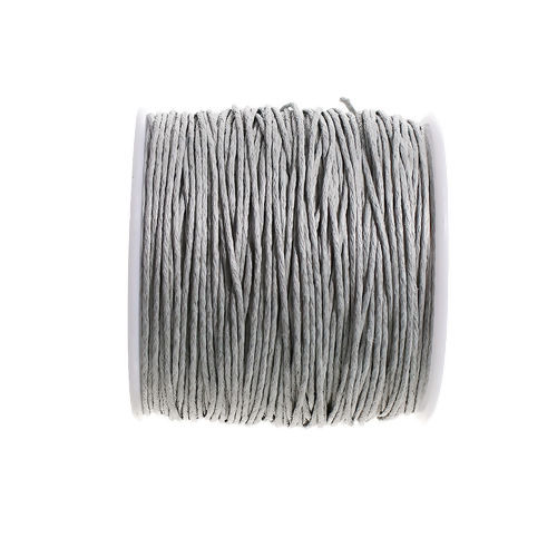 Picture of Cotton Jewelry Wax Cord Gray 1mm, 1 Roll (Approx 70 M/Roll)